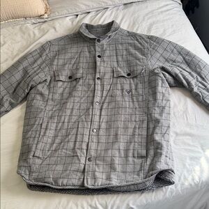 Men's Gray Checkered Shirt Jacket